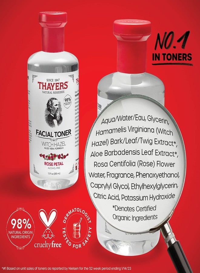 THAYERS Thayer's Alcohol Free Rose Petal Witch Hazel With Aloe Vera, 355 ml - Image 4