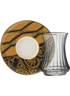 Sandro Moreno 1453 Kariye Optik 12 Piece Tea Set for 6 People 110 ml  - Image 2