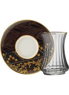 Sandro Moreno 1453 Kariye Optik 12 Piece Tea Set for 6 People 110 ml  - Image 1