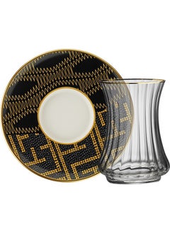 Sandro Moreno 1453 Kariye Optik 12 Piece Tea Set for 6 People 110 ml  - Image 3