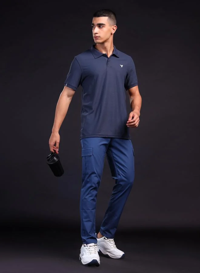 Technosport Men Solid Slim Fit Polo