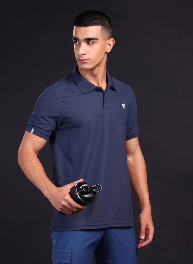 Technosport Men Solid Slim Fit Polo