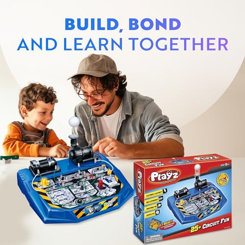 Playz Electrical Circuit Board Engineering Kit for Kids with 25+ STEM Projects Teaching Electricity, Voltage, Currents, Resistance, & Magnetic Science | Gift for Children Age 8, 9, 10, 11, 12, 13+ - Image 4