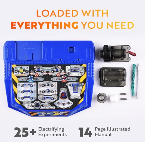 Playz Electrical Circuit Board Engineering Kit for Kids with 25+ STEM Projects Teaching Electricity, Voltage, Currents, Resistance, & Magnetic Science | Gift for Children Age 8, 9, 10, 11, 12, 13+ - Image 2