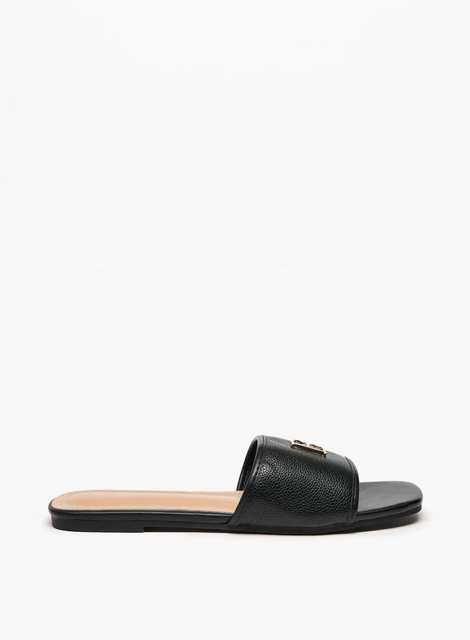 Flora Bella By Shoexpress Logo Accent Slip-On Sandals