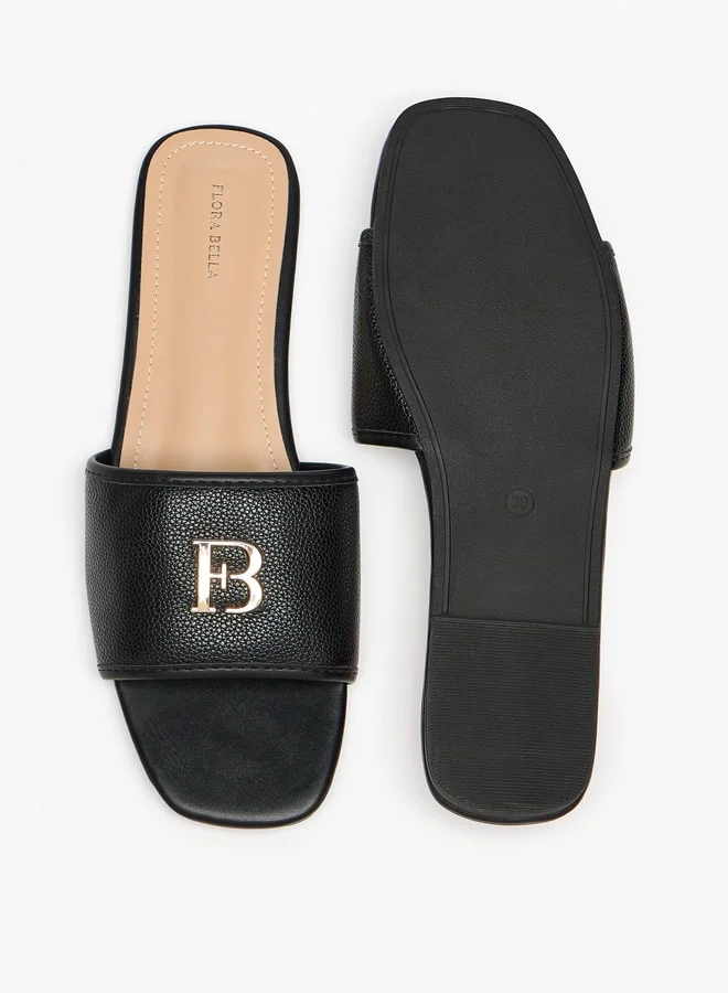 Flora Bella By Shoexpress Logo Accent Slip-On Sandals