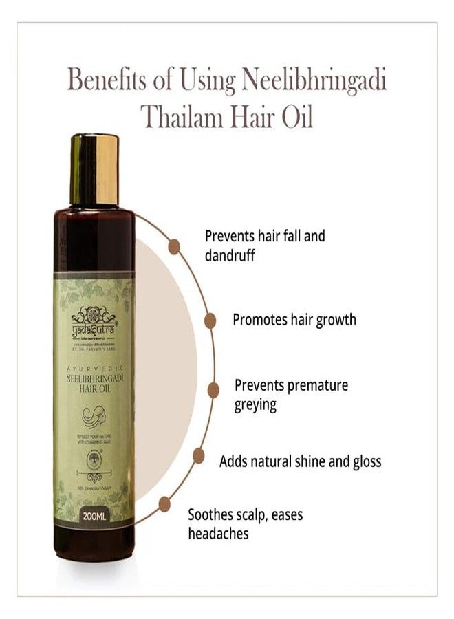 YADASUTRA Neelibhringadi Keram Ayurvedic Hair Oil 200ml, Traditional Herbal Blend with Indigo Bhringraj and Coconut Oil, for Anti Dandruff & Hair Growth - Image 4