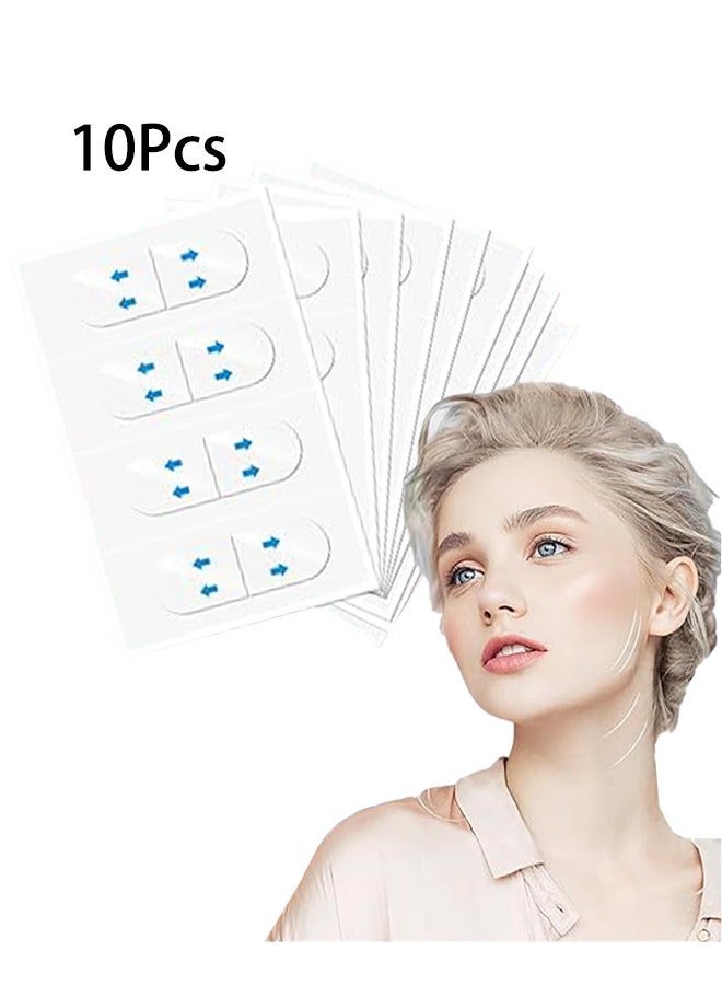 10Pcs 40 Stickers Face Tape Face Lift Tape Face Tape Lifting Invisible Instant Face Lift Tapes and Bands for Jowls Secret Makeup Tape for Double Chin Face Lifting Sticker for Saggy Skin - Image 1