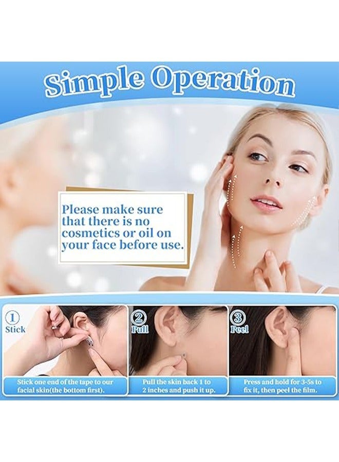 10Pcs 40 Stickers Face Tape Face Lift Tape Face Tape Lifting Invisible Instant Face Lift Tapes and Bands for Jowls Secret Makeup Tape for Double Chin Face Lifting Sticker for Saggy Skin - Image 5