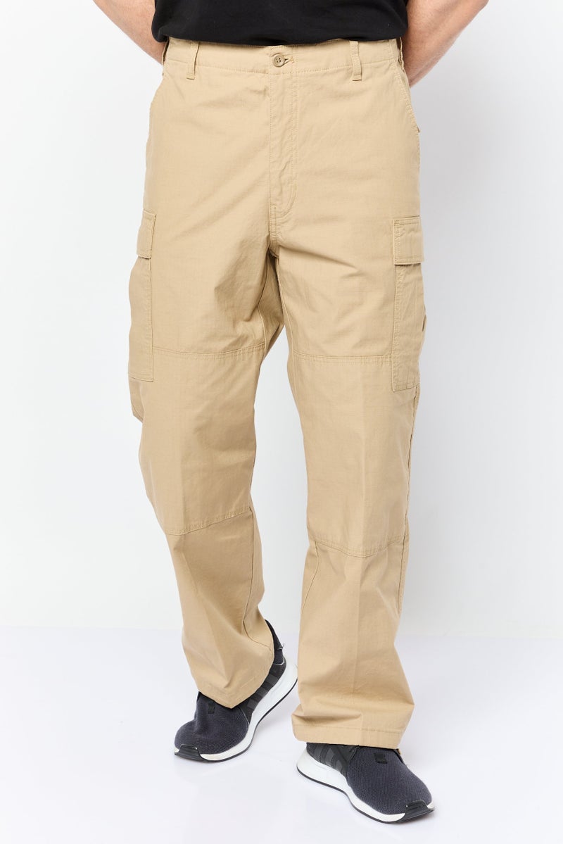 DOCKERS Men Relax Fit Solid Cargo Pants, Khaki  - Image 1