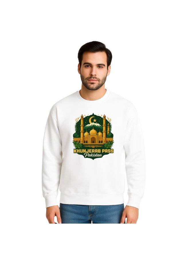 PRINTSHOP4ME Pakistan Men’s Sweatshirt Lahore Skyline Printed Long Sleeve Cotton Pullover Casual Travel Outdoor Wear  - Image 1