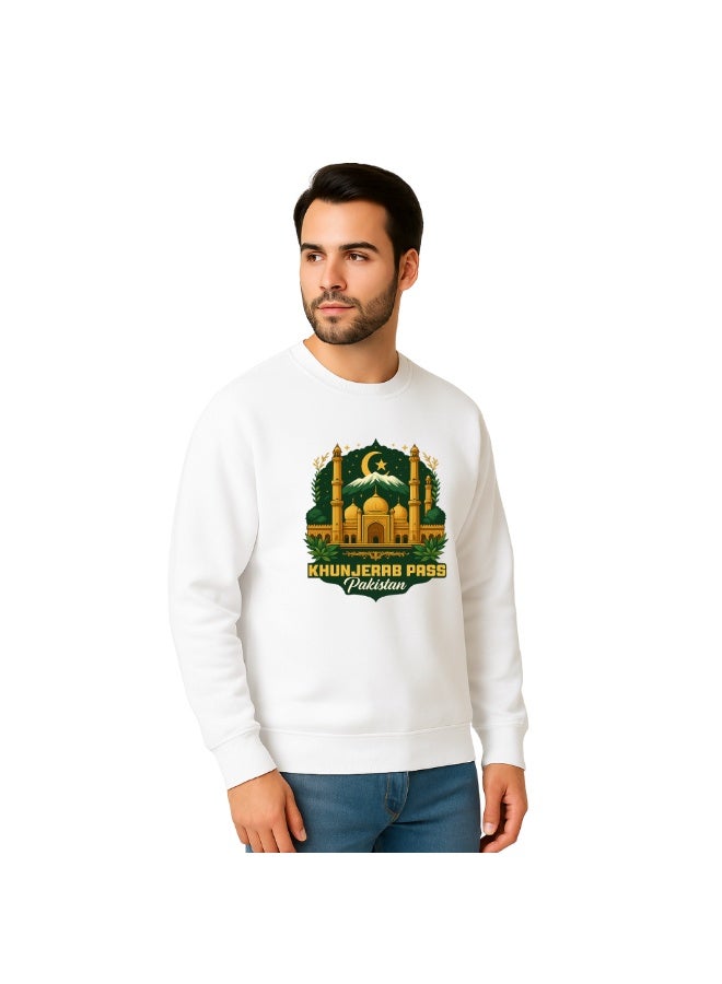 PRINTSHOP4ME Pakistan Men’s Sweatshirt Lahore Skyline Printed Long Sleeve Cotton Pullover Casual Travel Outdoor Wear  - Image 2