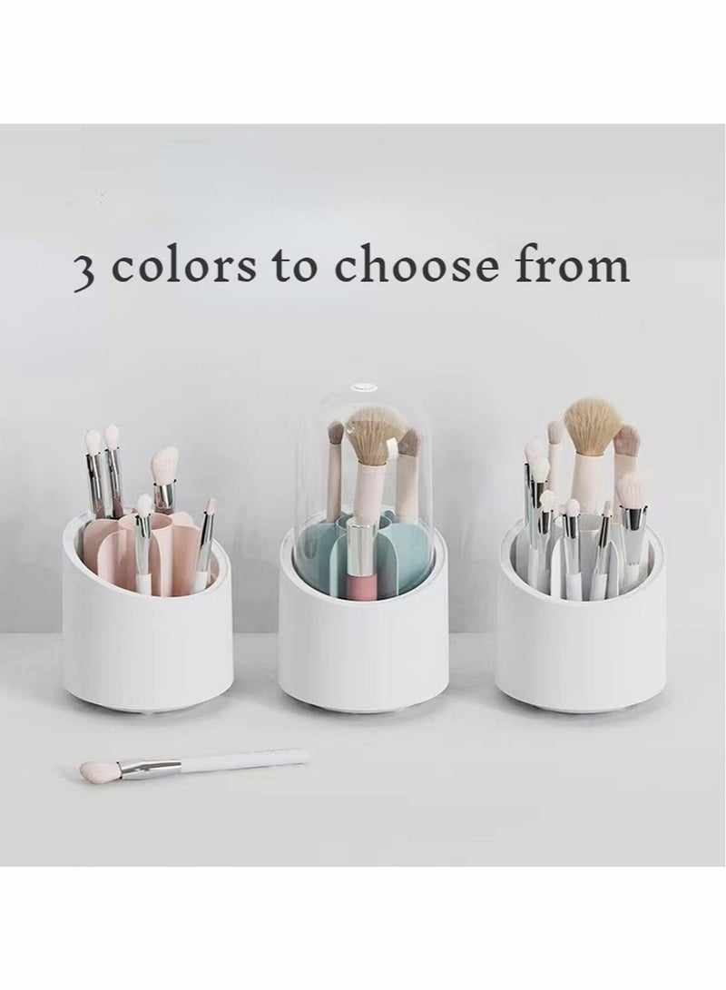KASTWAVE Makeup Brush Holder, 360 Rotating Makeup Organizer, Clear Makeup Display Cases Organizer for Vanity Organizers Brush Storage (Blue) - Image 4