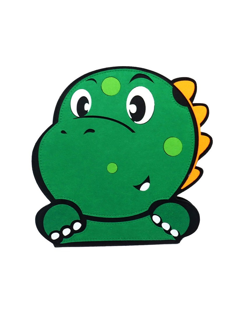 Montessori Felt Learning Board Toy with Dinosaur  Shape, Early Education Life Skills Practice Dressing Felt Busy Board for Kids  - Image 3