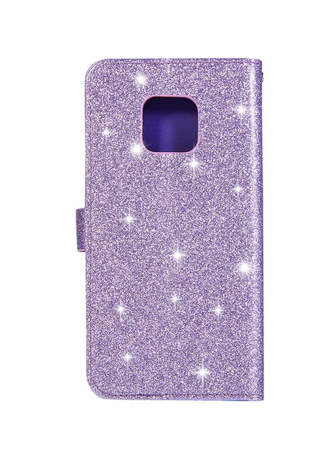 NIBEMINENT Flash Powder And Diamond Card Holder Protective Case Cover For Huawei Mate 20 Pro Purple  - Image 3