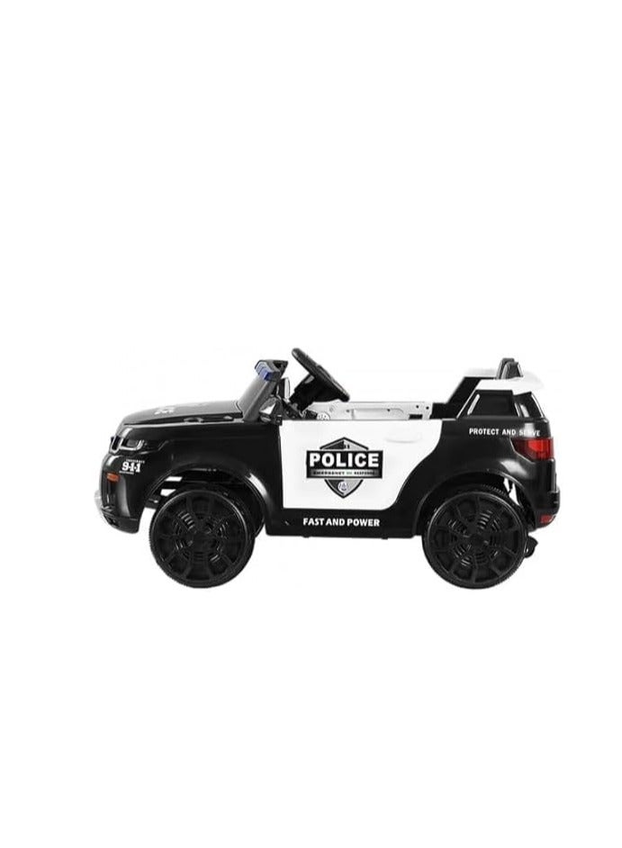 GOLD MANTIS Police Car 12V Kids Ride on Police Car with Remote Control, Electric SUV Police Vehicles With Siren Flashing Light+Horn+Music, Suspension, 3 Speeds Ride on Toys for Boys Girls (Black) - Image 3