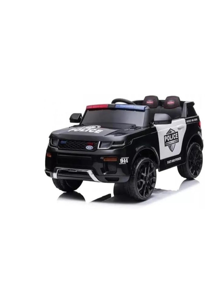 GOLD MANTIS Police Car 12V Kids Ride on Police Car with Remote Control, Electric SUV Police Vehicles With Siren Flashing Light+Horn+Music, Suspension, 3 Speeds Ride on Toys for Boys Girls (Black) - Image 4