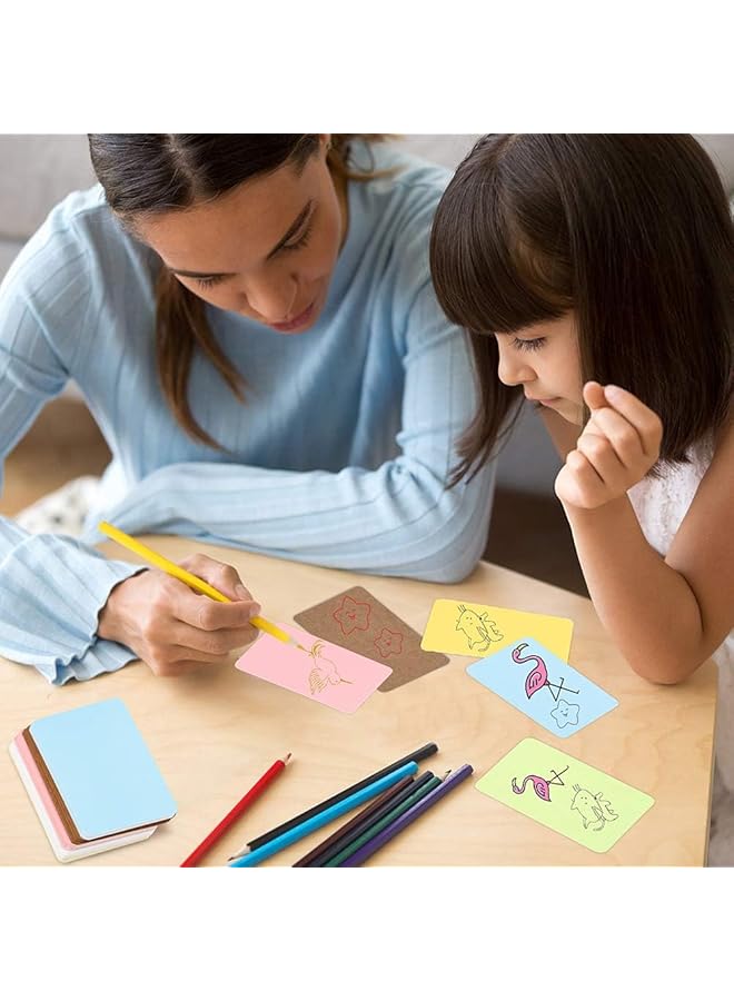 إيروريكس بطاقات ورق كرافت فارغة 600 قطعة كلمات رسائل ملاحظات بطاقات ورقية بطاقات أعمال بطاقات رسائل بطاقات هدايا DIY بطاقات كلمات مفردات حرفية صغيرة هدايا المهرجانات 6 ألوان - Image 5