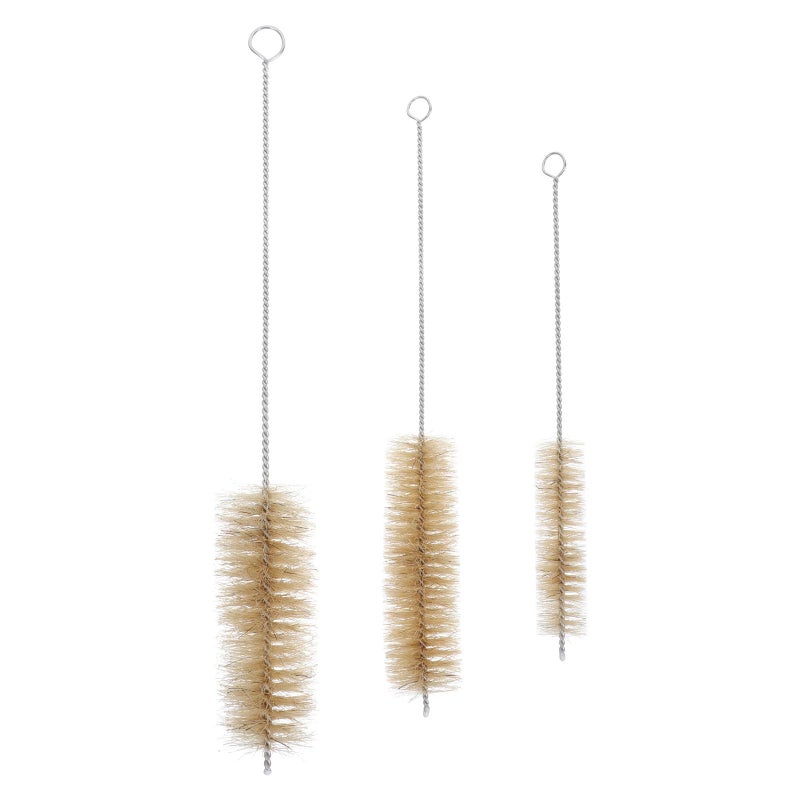 3Pcs Laboratory Tube Cleaning Brushes Set with 304 Stainless Steel Handles and Pig Bristle - Image 2