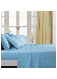 Hotel Collection HOTEL COLLECTION Stripe Double Sky Blue Duvet Cover set with 2 Pillow Case 220x240 cm  - Image 3