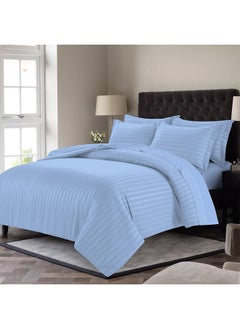 Hotel Collection HOTEL COLLECTION Stripe Double Sky Blue Duvet Cover set with 2 Pillow Case 220x240 cm  - Image 1