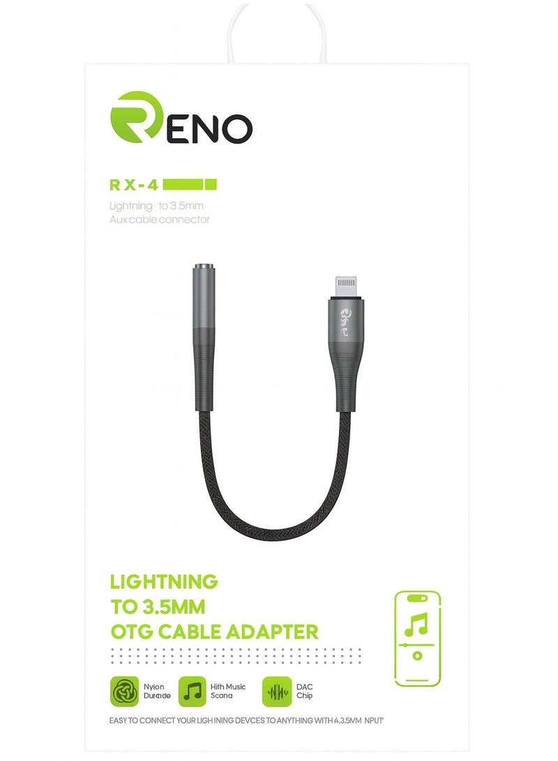 Reno Lightning to 3.5mm AUX Audio Adapter & Connector – For Headphones and Earphones - Image 3