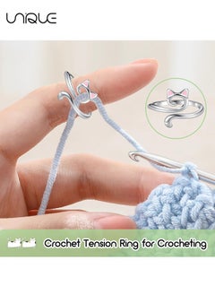 Unique 3Pcs Crochet Rings for Crocheting Adjustable Crochet Tension Ring for Finger Cat Yarn Guide Ring Knitting Crochet Accessories with Box  - Image 4