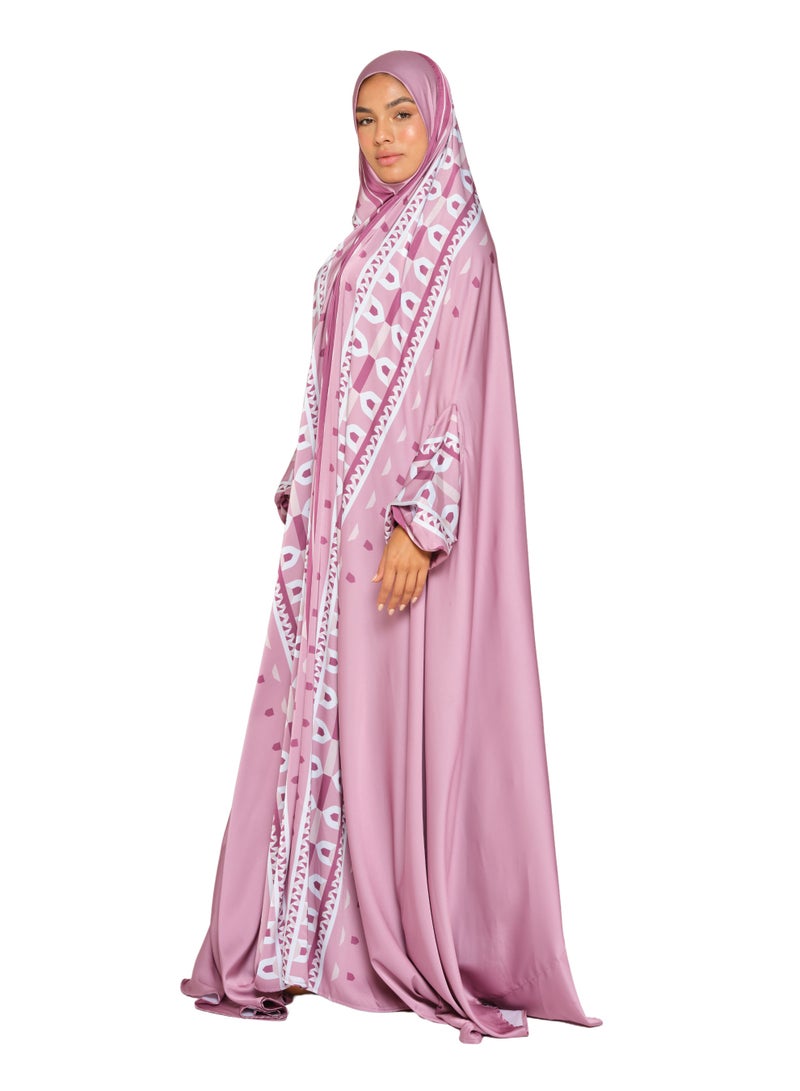 Sabr 'Casablanca' Prayer Dress With Travel Pouch, Pink - Image 2