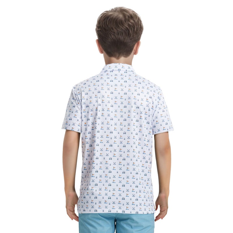 M MAELREG Boys Golf Shirts Moisture Wicking Quick Dry Fit Full Printing Short Sleeve Polo Shirts for Boys Size 10-12 - Image 4