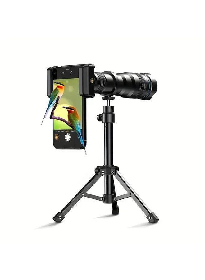 Apexel 36X HD Telephoto Lens with Tripod 4K Monocular Zoom for iPhone Samsung Smartphones Manual Focus Black - Image 2