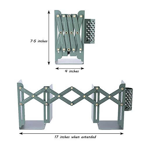 Gardesk Adjustable Bookends Metal Book Ends for Heavy Book Holder Heavy Duty Bookends Nonskid Bookcase Desktop Book Organizer Binder Holder (Blue) - Image 2