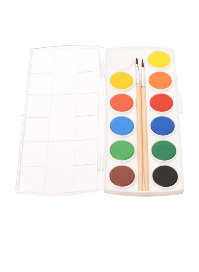 M&G Chenguang Water Color Paint 12Colors With 2 Brushes - No:APLN6586  - Image 4