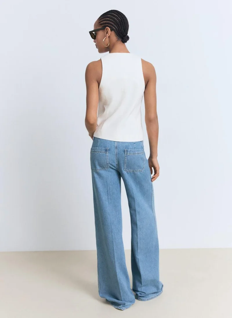 MANGO High-Rise Wideleg Jeans With Pockets