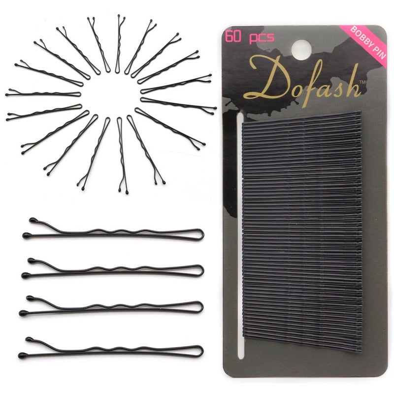 Dofash 5Cm2In Bobby Pins Black Metal Hair Grips for Hair Decoration 60pcs Black