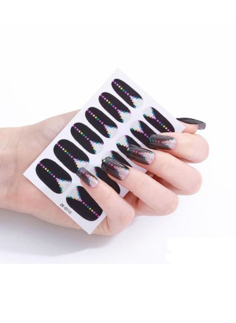 12 Self-adhesive nail stickers with distinctive and unique design to decorate nails and give them wonderful look