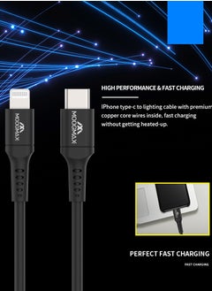 MOOGMAX Typec to lightning plastic charging and sync cable 1M supports fast charing certificated from Apple MFIblack from Moogmax  - Image 4