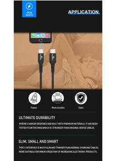 MOOGMAX Typec to lightning plastic charging and sync cable 1M supports fast charing certificated from Apple MFIblack from Moogmax  - Image 5