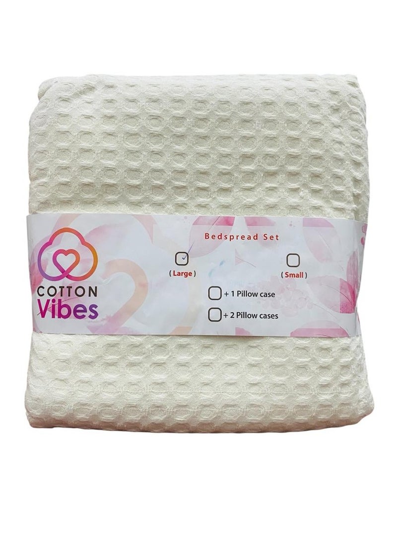 Cotton Vibes-Double Bed Sheet 220x200 cm White Color - Image 3