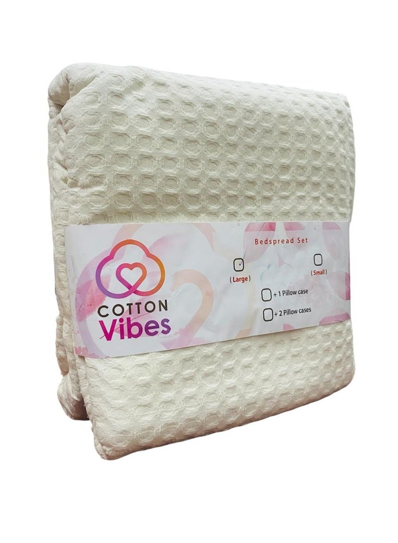 Cotton Vibes-Double Bed Sheet 220x200 cm White Color - Image 4