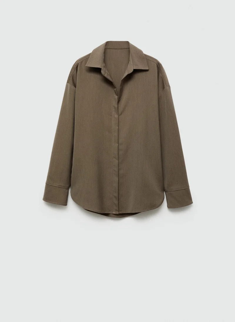 مانجو Concealed Button Shirt