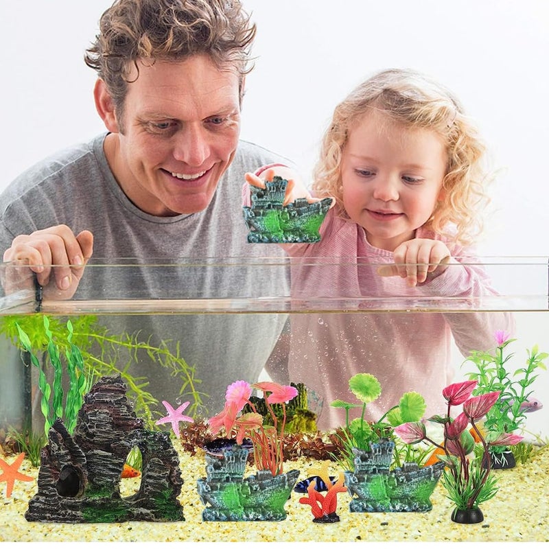 VAYINATO ® Mini Wrecked Ship Aquarium Nano and Bowl Decoration Toy | Minature Decoration Toy |Realistic Natural Look| Resin Material | No Fade Out (Buy 1 Get 1 Free (2 Pcs)) by Petzlifeworld - Image 5