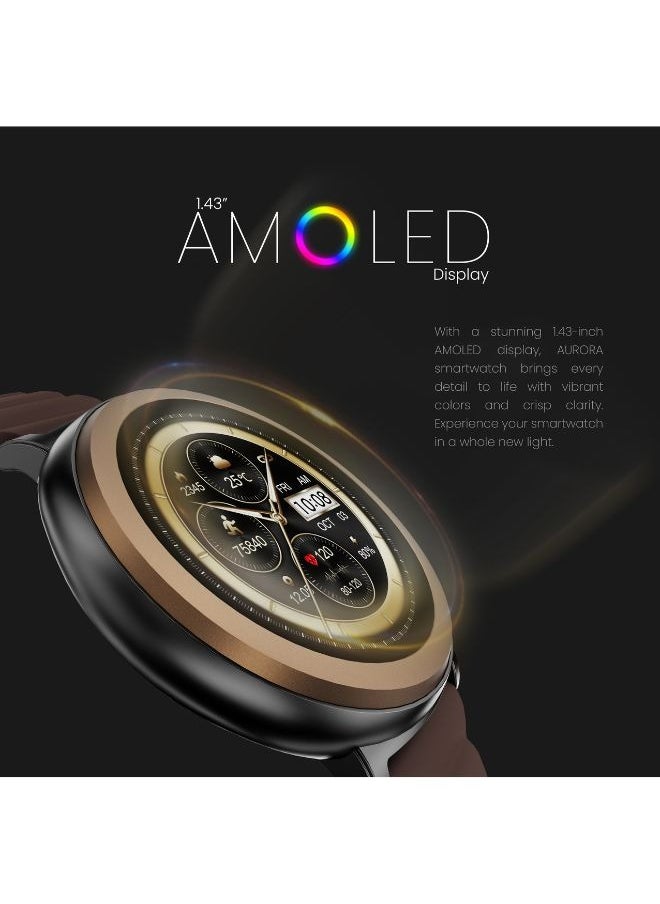 HiFuture AURORA Smartwatch, 1.43 Inch Amoled Display, Wireless Calling, Magnetic Strap, Syntra AI, IP68 Waterproof, Heart Rate Monitoring, Sleep Quality Analysis, Sports Mode, Brown - pzsku/Z1CD5A581B50845C26EC6Z/45/_/1740574418/78f0046c-40e5-4492-ab2b-ee18763bb327