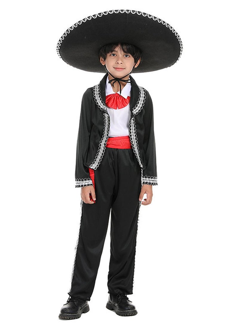 زي وطني مكسيكي بأسلوب عيد الهالوين وعيد الفصح لملابس أداء حفلات الأطفال - Image 1