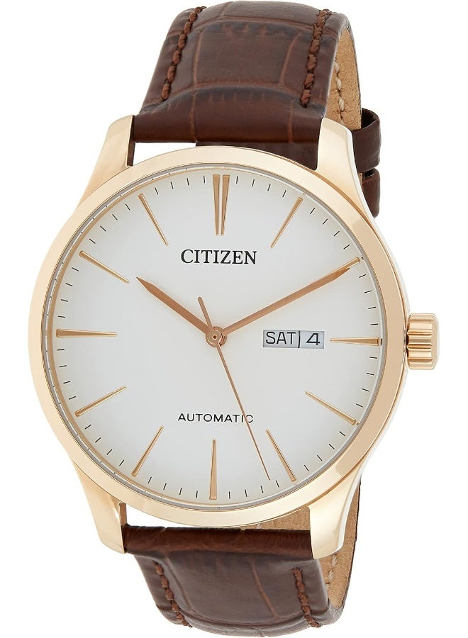 CITIZEN ساعة CITIZEN أوتوماتيكية للرجال مع عرض اليوم والتاريخ - مدعومة بحركة ميكانيكية ذاتية التعبئة عالية الدقة مصنوعة في اليابان - Image 4
