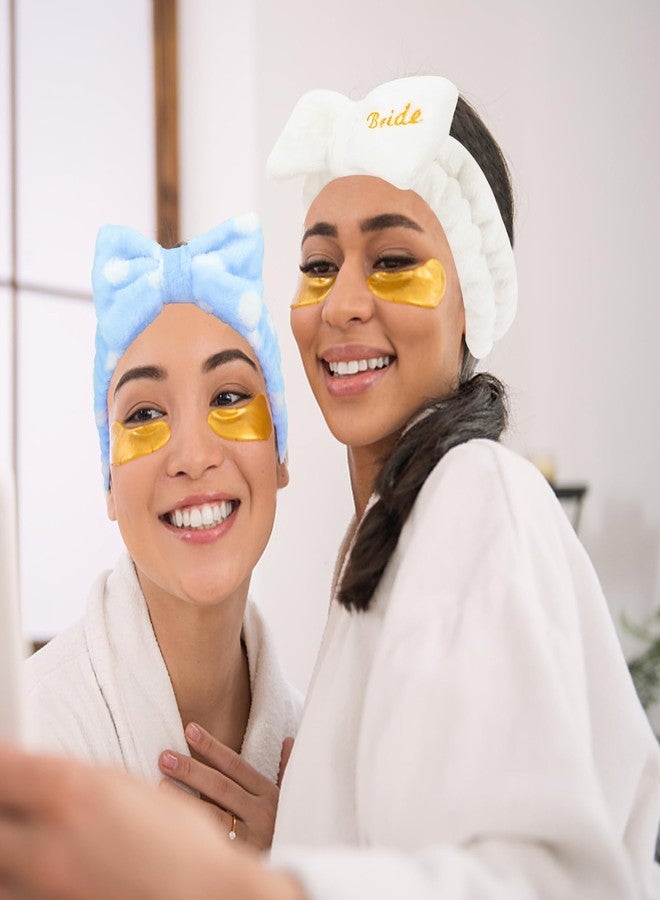 سيماتو مجموعة هدايا حفلة توديع العزوبية من سيماتو، طوق رأس سبا للعروس ووصيفاتها، هدايا للنساء، لوازم الحفلات (عروس واحدة + 7 نقاط زرقاء) - Image 5