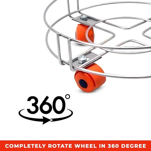 AADHIK Stainless Steel Gas Trolley with 4 Wheels| Trolley for LPG Gas Cylinder | Trolly for Kitchen| Home Accessories(Set of 1) - Image 5