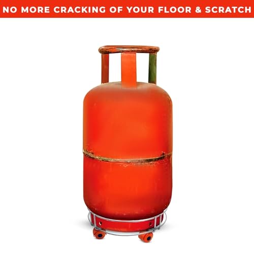 AADHIK Stainless Steel Gas Trolley with 4 Wheels| Trolley for LPG Gas Cylinder | Trolly for Kitchen| Home Accessories(Set of 1) - Image 3