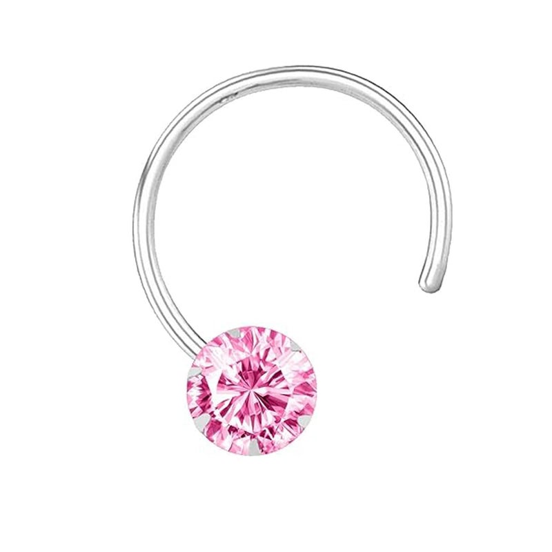 SHREE EMPORIUM دبوس أنف فضة 925 مع حجر - تصميم أنيق وبسيط - Image 1