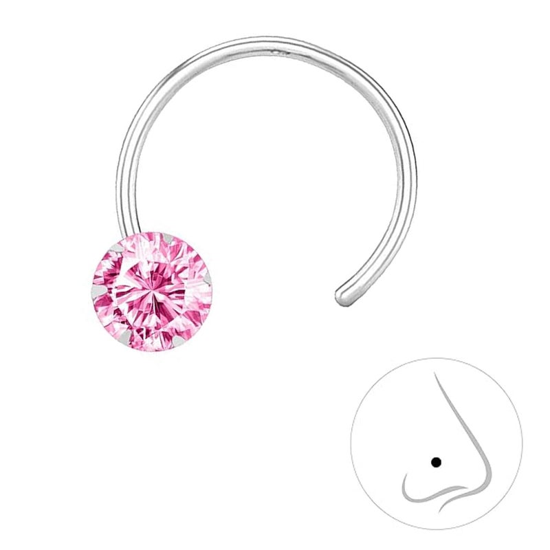 SHREE EMPORIUM دبوس أنف فضة 925 مع حجر - تصميم أنيق وبسيط - Image 2