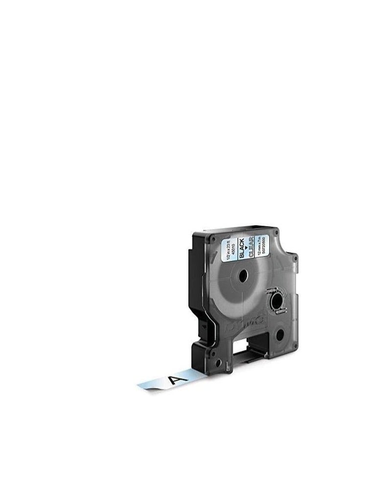 Dymo - Dymo D1 Black on Clear Labeling Tape Catridge 12mm x 7m - Black Print on Clear Tape 45010 - Image 1